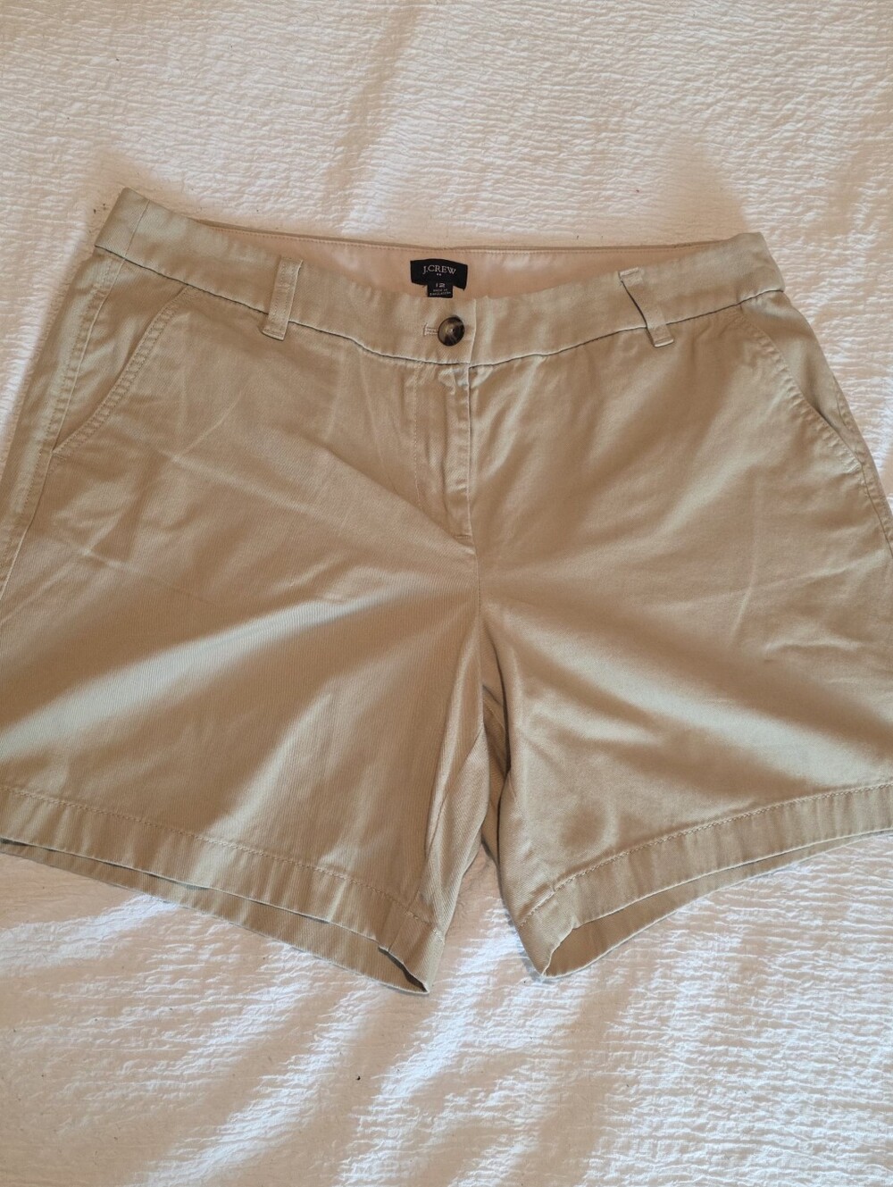 J. Crew Women's Classic Khaki Shorts. 100% Cotton. Size 12.